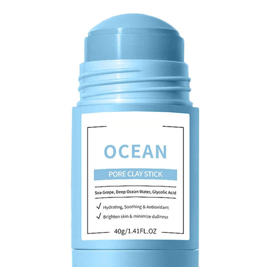 Clay Mask Stick, Deep pore Cleansing, Exfoliator Blackhead Remover Pore Cleanser Gentle Exfoliation Skin Brightening, Hydrating & Moisturizing Face Mud Mask for All Skin Types, Men & Women (Blue)