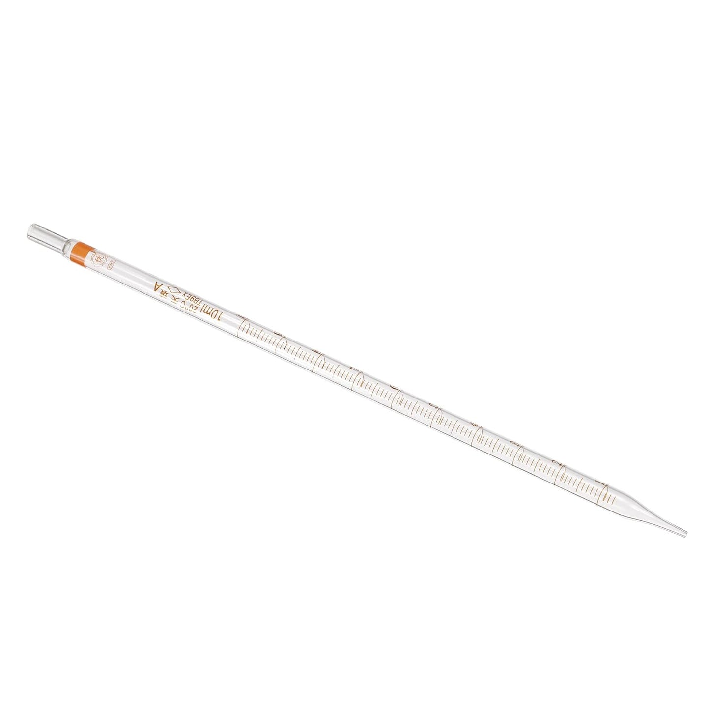 PATIKIL Graduated Dropper Pipettes, 1 Pcs 10ml Reusable Borosilicate Glass Pipette for Transfer Liquid for Laboratory, Chemistry, Clear