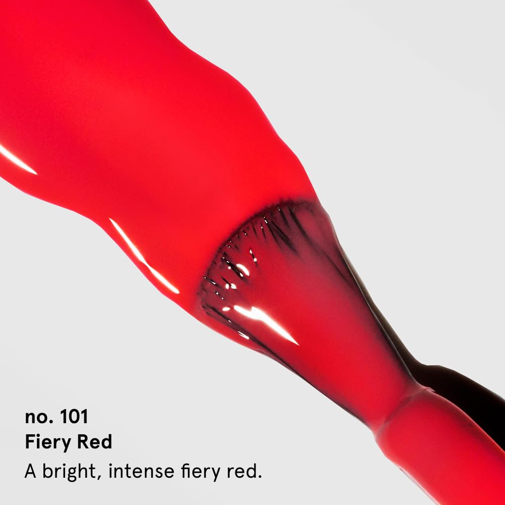 gitti Plant-based Nail Polish I Non-Toxic, 30-Free, Based On Natural Origin Ingredients, Cruelty.Free, Vegan, High Performance Colors, Glossy Finish, Shade no. 101 Fiery Red I (0.5 fl oz)