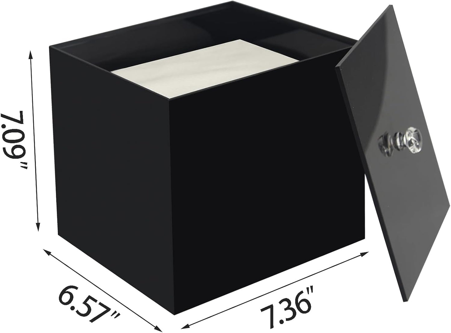 Weiai Face Towel Box, Acrylic Facial Disposable Towelettes Holder Container for XL Face Towels and Protects from Dust, Black