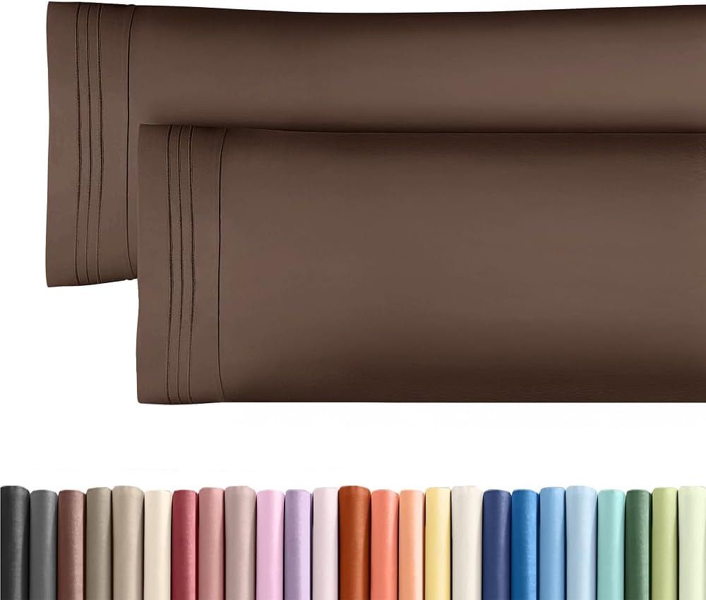 Long Pillowcases - Body Pillow Cover - Long Pillow Insert for Sleeping, Side Sleepers - Soft & Breathable Body Pillow Case with Envelope Enclosure - Comfy, Cozy & Machine Washable - 20" x 54" (Brown)