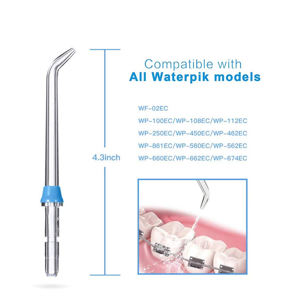 Flosser Replacement Tips Compatible with Waterpik Water Flosser Reach Flosser Refill Heads Replacement Heads, Compatible with Waterpik Oral Irrigator & Dental Flosser (Classic Jet Tips)
