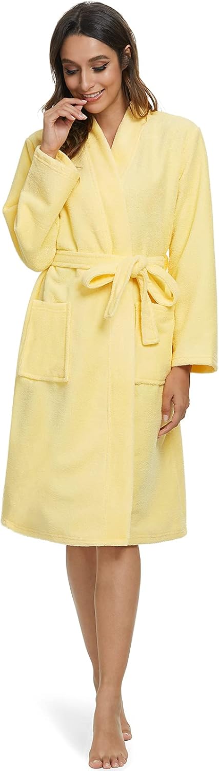 Orrpally Women Kimono Robes Lightweight Terry Cloth Bathrobe Knee Length Bath Robe