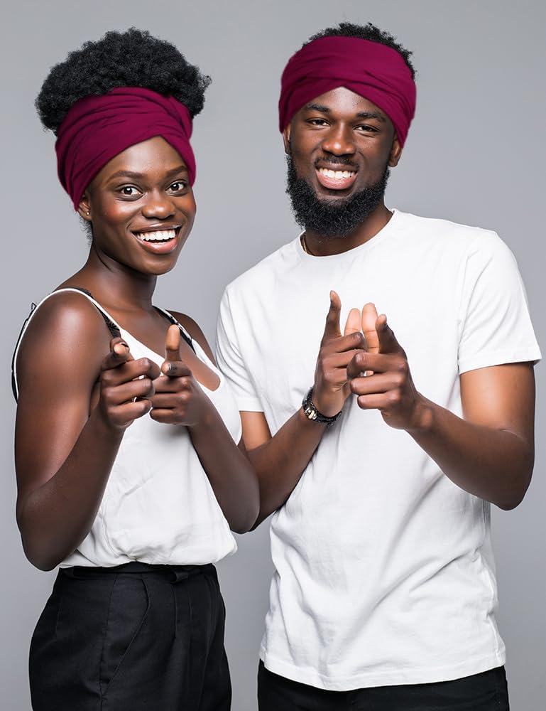 Satin Lined Open Turban Headband Mens Sweatband Sports Headband for Running,Cycling,Basketball,Yoga,Fitness Workout Stretchy Unisex Hairband