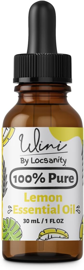 WINI by Locsanity Lemon Essential Oil with Glass Dropper | 100% Pure & Natural Lemon Diffuser Oil | Premium Grade Essential Oils for Skin Care, Aromatherapy, Hair & Scalp, Fresh Citrus Scent | 30ml