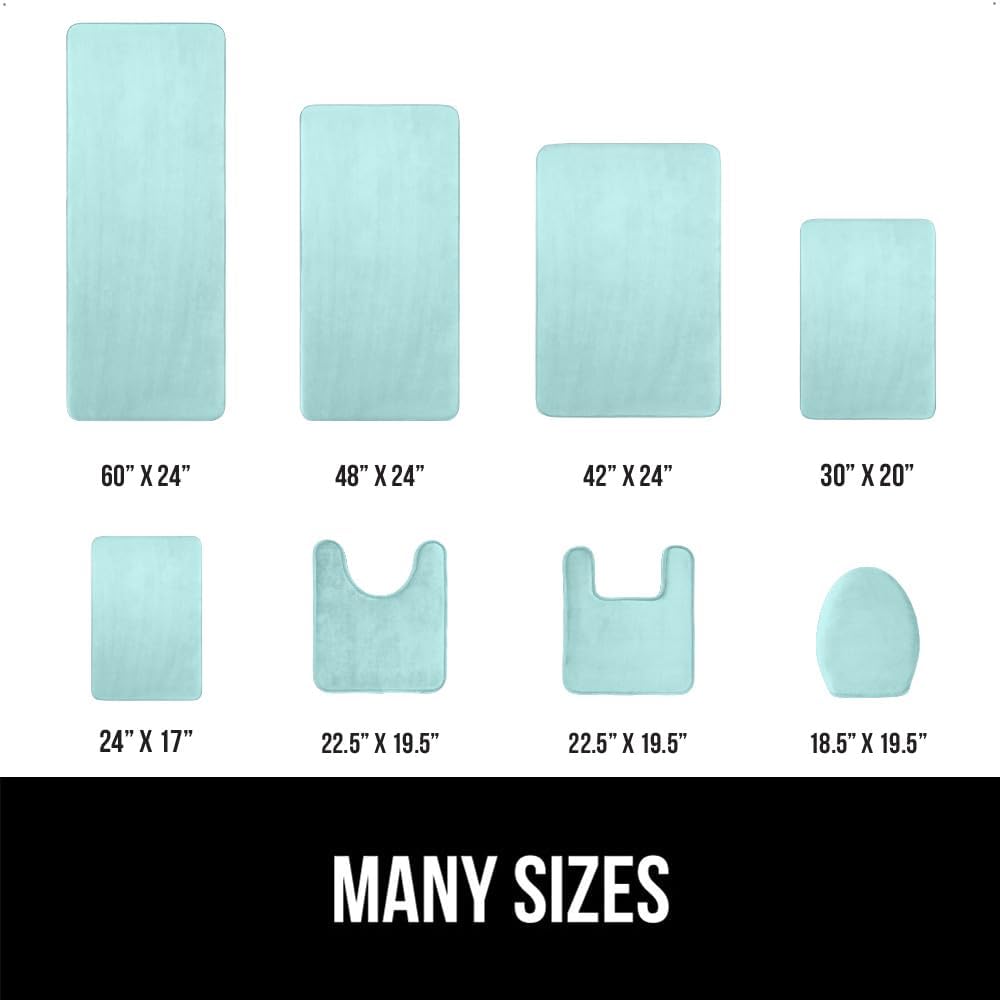 GORILLA GRIP Memory Foam Bath Mat, Soft Absorbent Velvet Bathroom Mats, Durable Dots on Underside, Machine Washable Bathmat, Carpet Rug Room Decor for Shower Tub Floor RV, 36x24 Rugs, Seablue