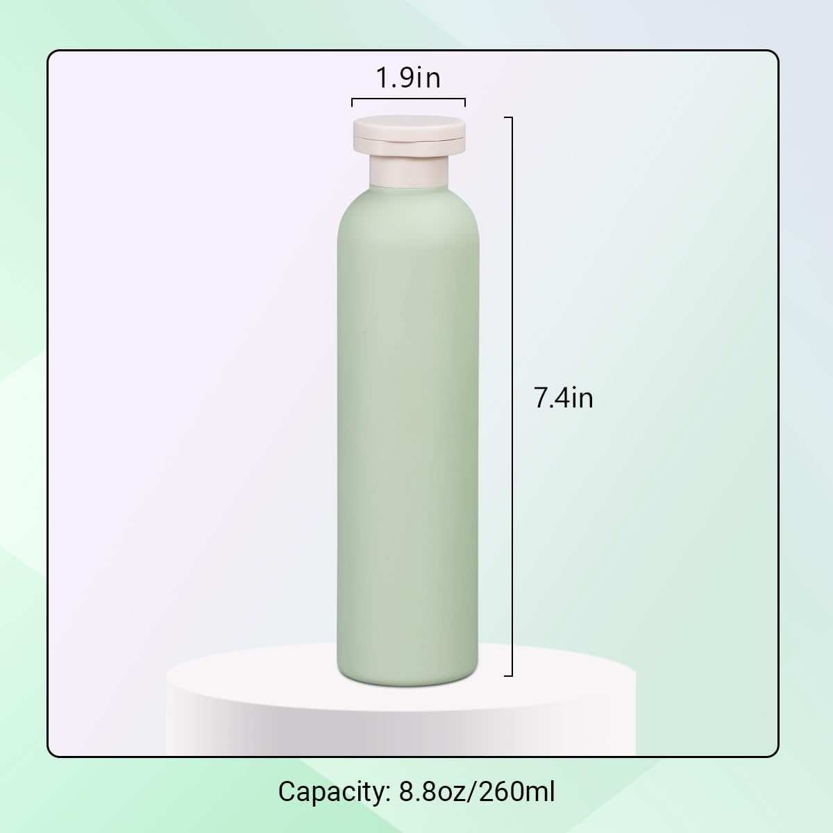 Travel Shampoo Bottle, Empty Plastic Squeeze Bottles 8.8oz with Flip Cap, Lotion Container for Toiletries Travel Size Shampoo and Conditioner