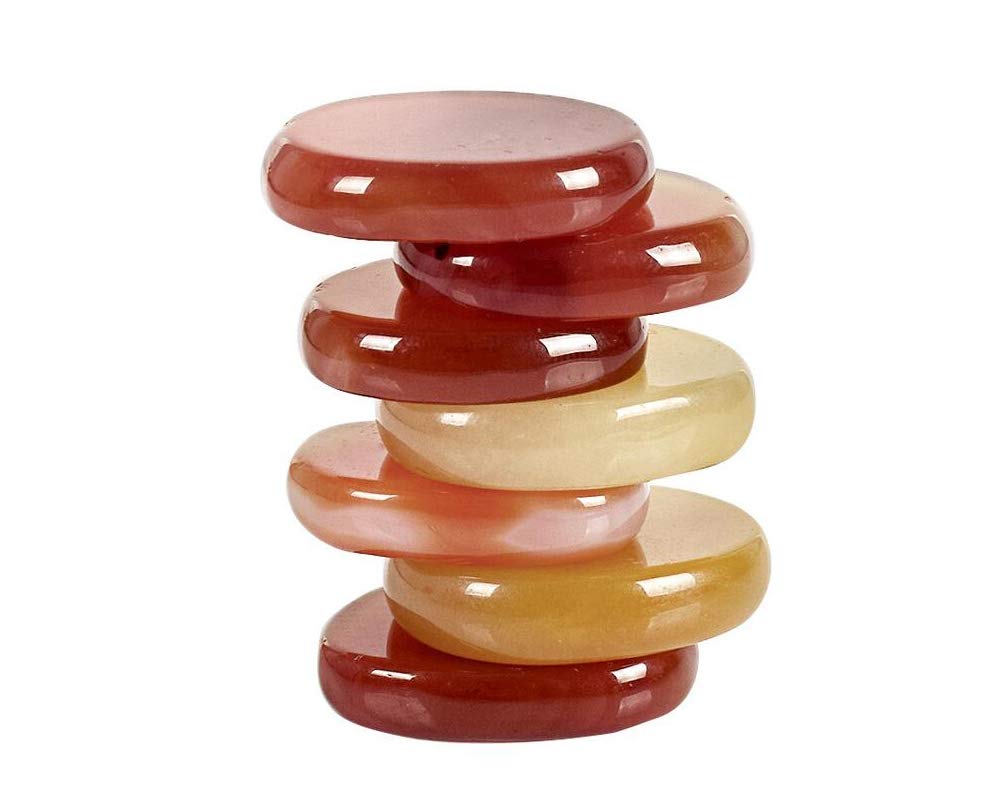 7 Pieces Natural Massage Stones Set for Professional or Home Spa, Smooth and Natural Massage Stones (Agate A)