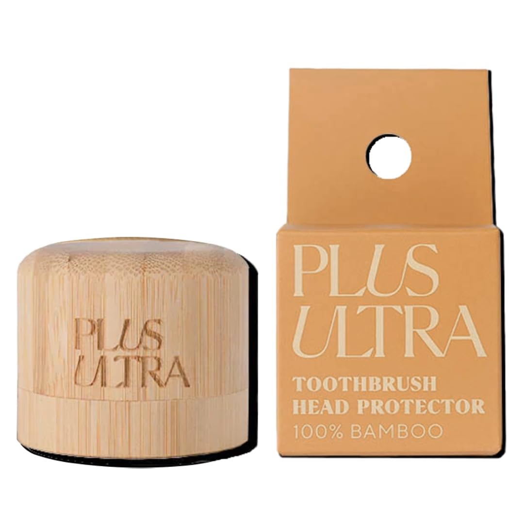 Plus Ultra Bamboo Toothbrush Cover | Made from 100% Bamboo | Biodegradable, Eco-Friendly Travel Protective Head for Fresh & Clean Storage | Fits Most Manual Toothbrushes
