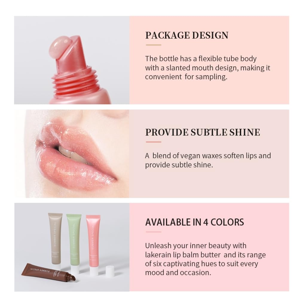 Summer Hydrating Lip Butter Balm Set - Ultra-Nourishing with Shea & Olive Butter，Soothes & Repairs Dry Lips, Non-Sticky Long-Lasting Moisture (Pink Guava,Pack of 2)