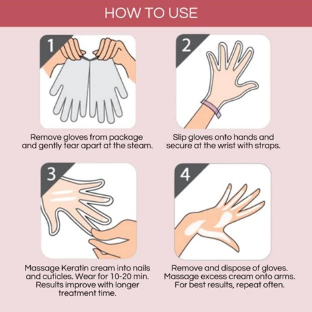 Bodipure Premium Hand Mask Keratin Gloves | Moisturizing Gloves for Dry Hands & Nail-Strengthening & Cuticle Softening | Spa Experience at Home | Chemical Free & For All Skin Types | 100 Pairs