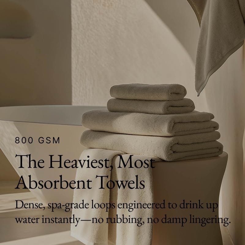 Italic Ultraplush 100% Australian Cotton Washcloths - Set of 2 Luxury Plush Face Wash Cloths, Soft and Absorbent 800 GSM Washcloth for Bathroom, Spa, Gym, Face and Body (Sand)