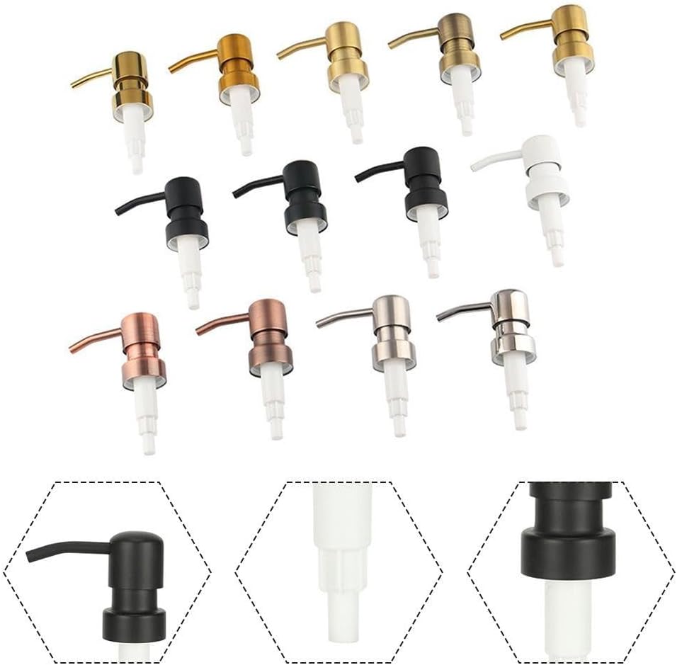 Dispenser Pump Head, Stainless Steel Soap Dispenser Pump Replacement for Push Type Lotion Liquid Bottle(White)