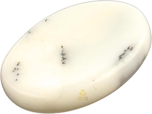 Dendritic Agate Worry Stones – Crystal Thumb Worry Stone for Anguish, Stress – Relaxing and Soothing Balance Stones for Meditation, Stress Relief – Healing Stones and Crystals for Men and Women