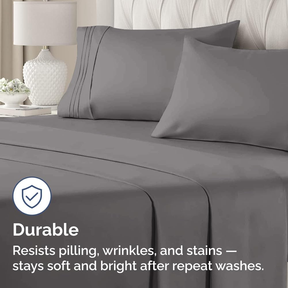 Standard Pillow Cases Set of 2 - Ultra-Soft Hotel Quality Pillowcase Covers - Comfy & Wrinkle Free - Stain & Fade Resistant - Machine Washable Pillow Protectors - 2 Piece Set - Standard Size Dark Grey