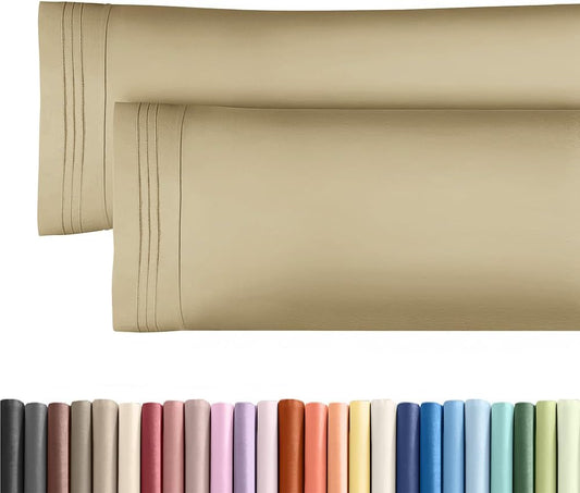 Long Pillowcases - Body Pillow Cover - Long Pillow Insert for Sleeping, Side Sleepers - Soft & Breathable Body Pillow Case with Envelope Enclosure - Comfy, Cozy & Machine Washable - 20" x 54" (Beige)