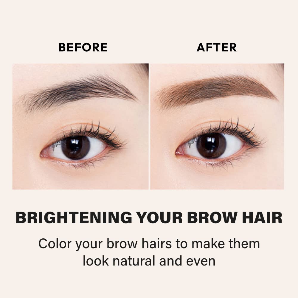 ETUDE Color My Brows, Brow Mascara, 3D Natural Coloring, Beeswax & Carnauba Wax, Moisturizing Brow Care, Eyebrow tint, Soft Gel Texture, Korean Makeup, Beauty, Light Brown (0.152 Fl Oz)