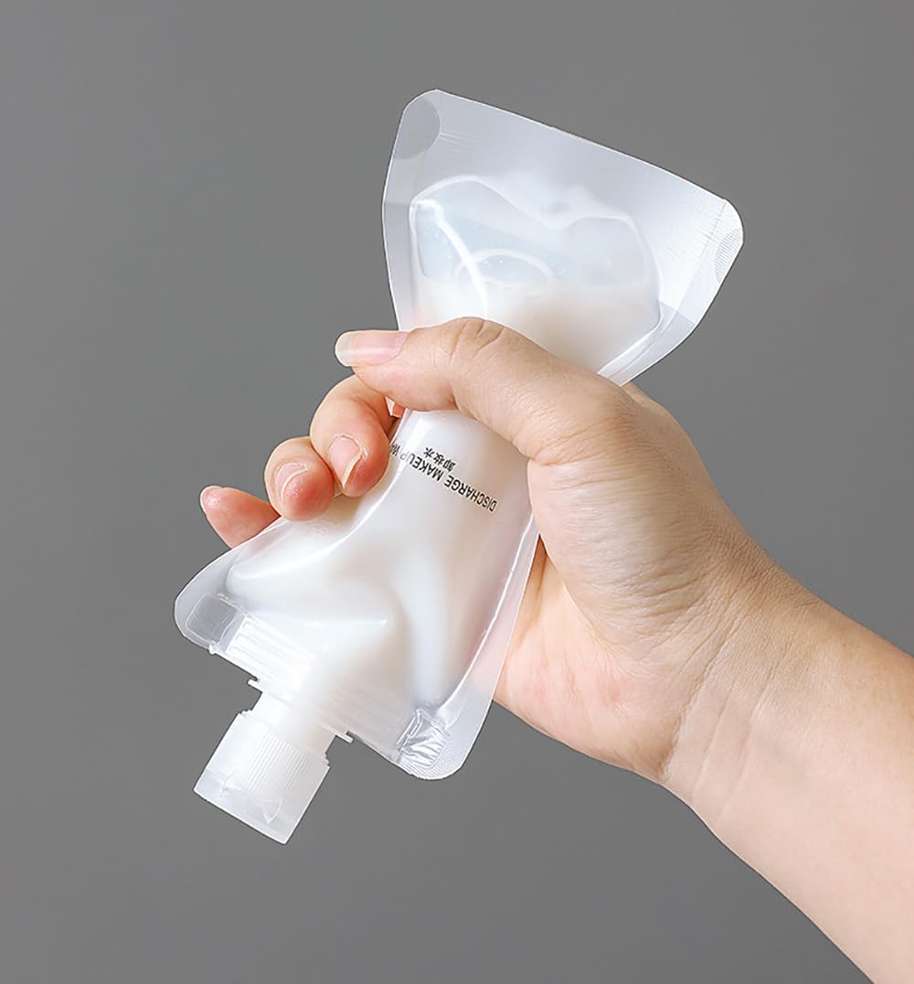 10pcs Travel Pouches for Toiletries, Leak Proof Travel Fluid Makeup Packing Bag, TSA Approved Squeeze Pouches Travel Liquid Container, Plastic Pouch for Lotion Shampoo Cream Hand Soap
