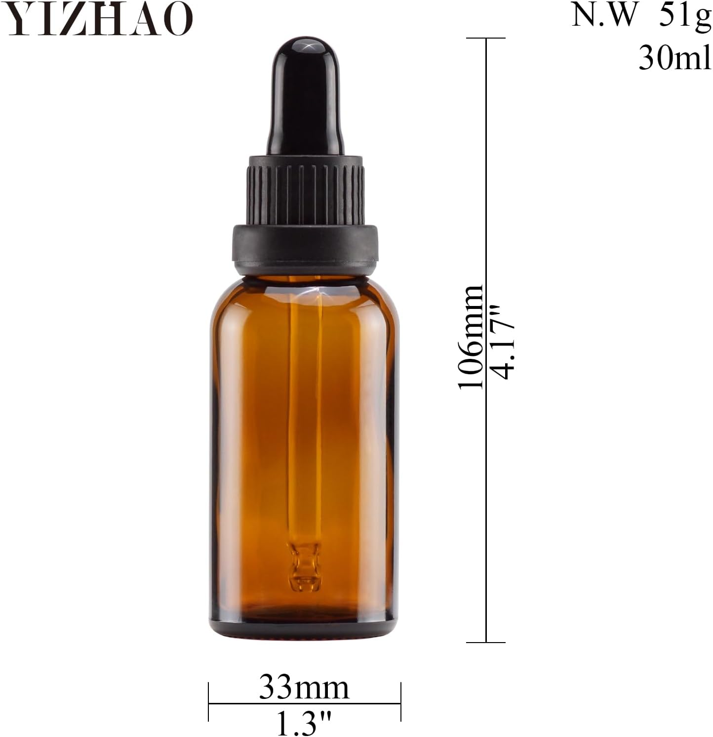 YIZHAO Amber Glass Dropper Bottle 1oz, Tincture Bottles with Glass Dropper, for Essential Oils, Aromatherapy, Cosmetic, Laboratory, Pharmacy, Liquids, Travel –6 Pcs