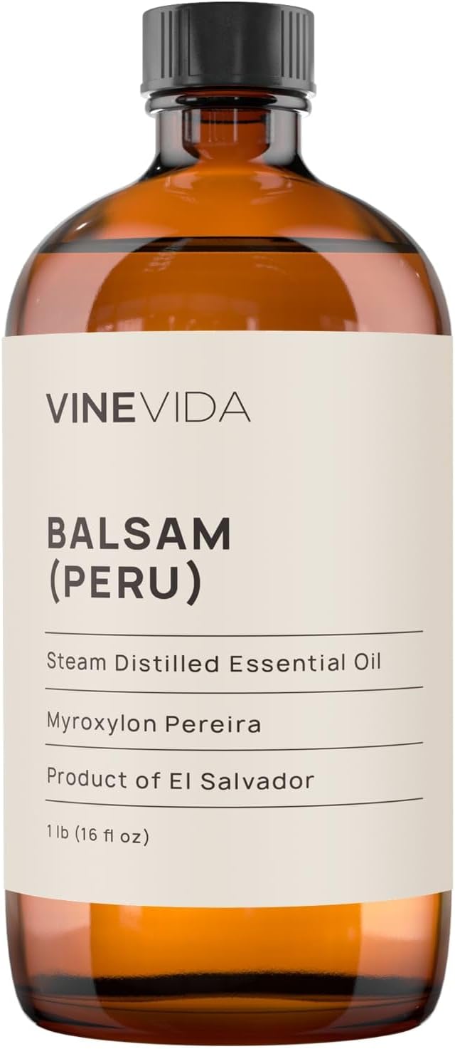 VINEVIDA Balsam Peru Essential Oil 16 oz - Undiluted for Candle Making and Soap Making - DIY Candle Scents - Safe for Skin