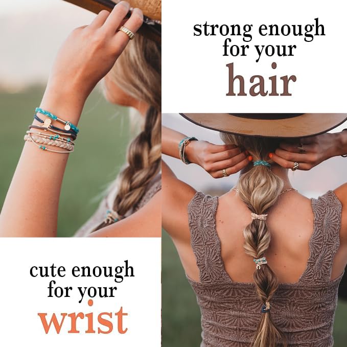 K'lani Hair Tie Bracelets for Women - Elastic Hair Bands That Double as Stylish Jewelry - Stride - Medium