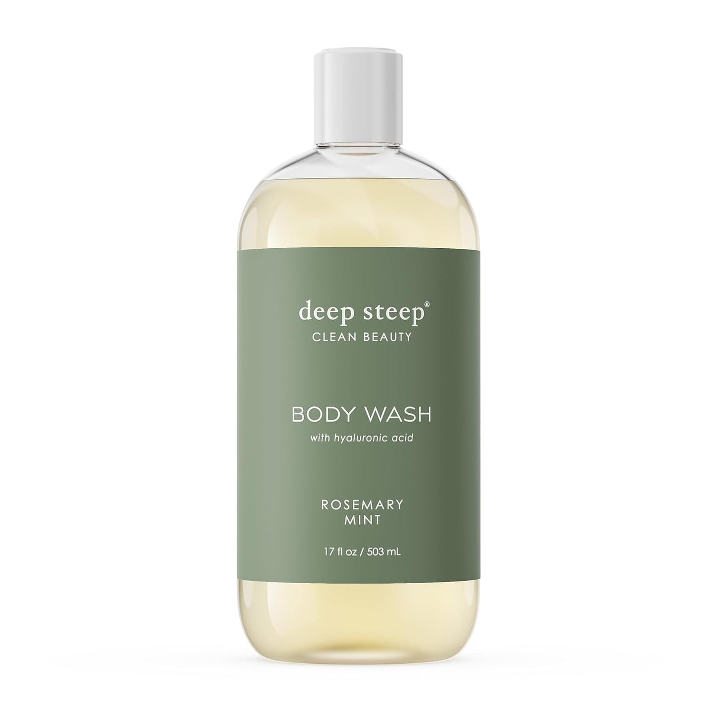 Deep Steep Body Wash, Rosemary Mint, 17 oz – Hydrating Shower Gel with Hyaluronic Acid, Shea Butter, Aloe Vera & Argan Oil – Vegan, Clean Beauty, Clean & Refreshed Skin