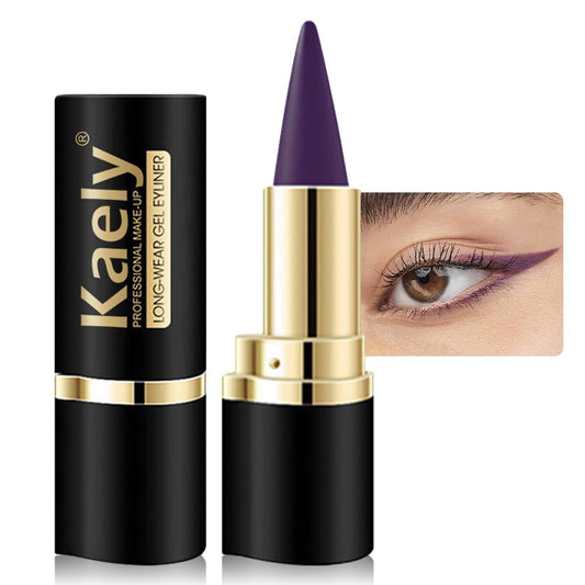 evpct 1Pcs Dark Purple Gel Eyeliner Pencil Eye Black Face Paint Stick Makeup Set Waterproof Matte Cream Crayon Eyeliner Pencil Set Cat Eye Liners Eyeshadow Guide delineador de ojos contra el agua