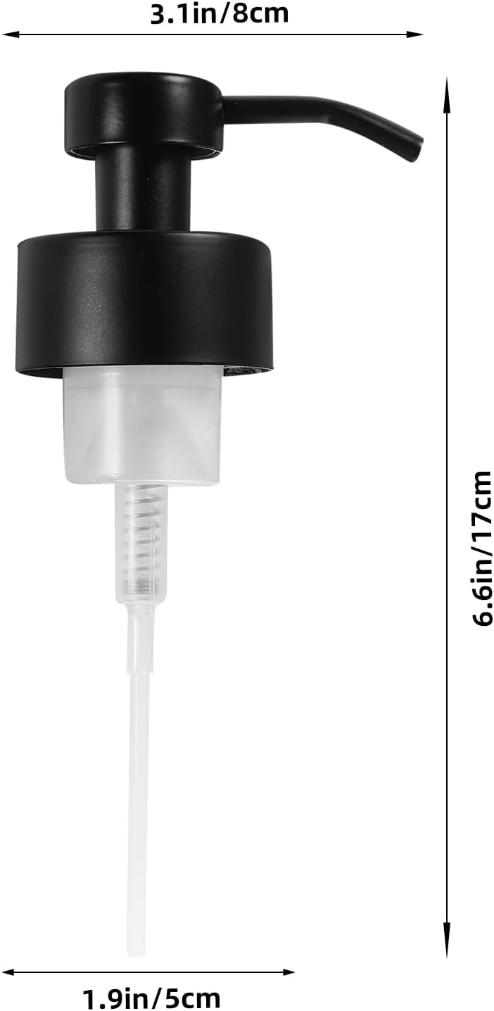 PRETYZOOM 2pcs Dispenser Bottle Replacement Pump, 44mm Thread, Stainless Steel Pump Head for Universal Shampoo & Conditioner Bottle, Soap Dispenser - 12cm Height