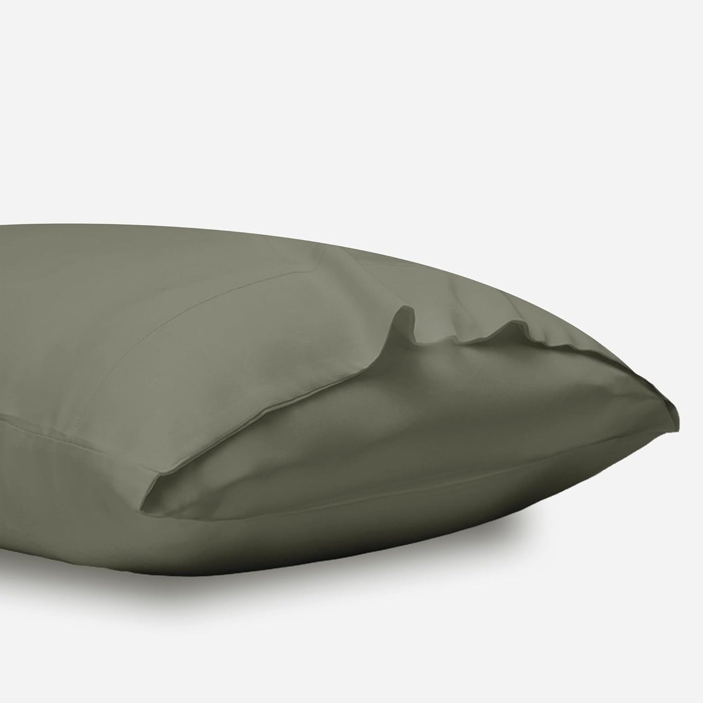 DOZ Pillowcase Set, 100% Viscose derived from Bamboo, Organically Grown, Buttery Soft, Silky, Breathable, Cooling, Oeko-TEX, High GSM, 2-Pack, Envelope Closure (King, Olive)