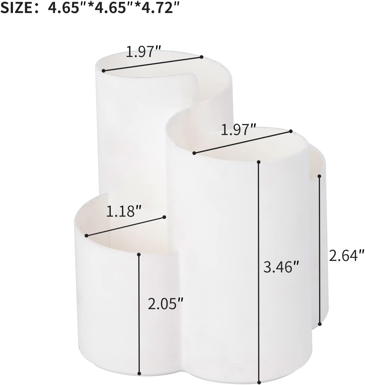 Yesesion Makeup Brush Holder Organizer for Vanity, Plastic Round Cosmetics Brushes Storage with 4 Compartment for Lipsticks, Hair Accessories, Beauty Tool in Bathroom, Dresser, Pencil Cup (White)