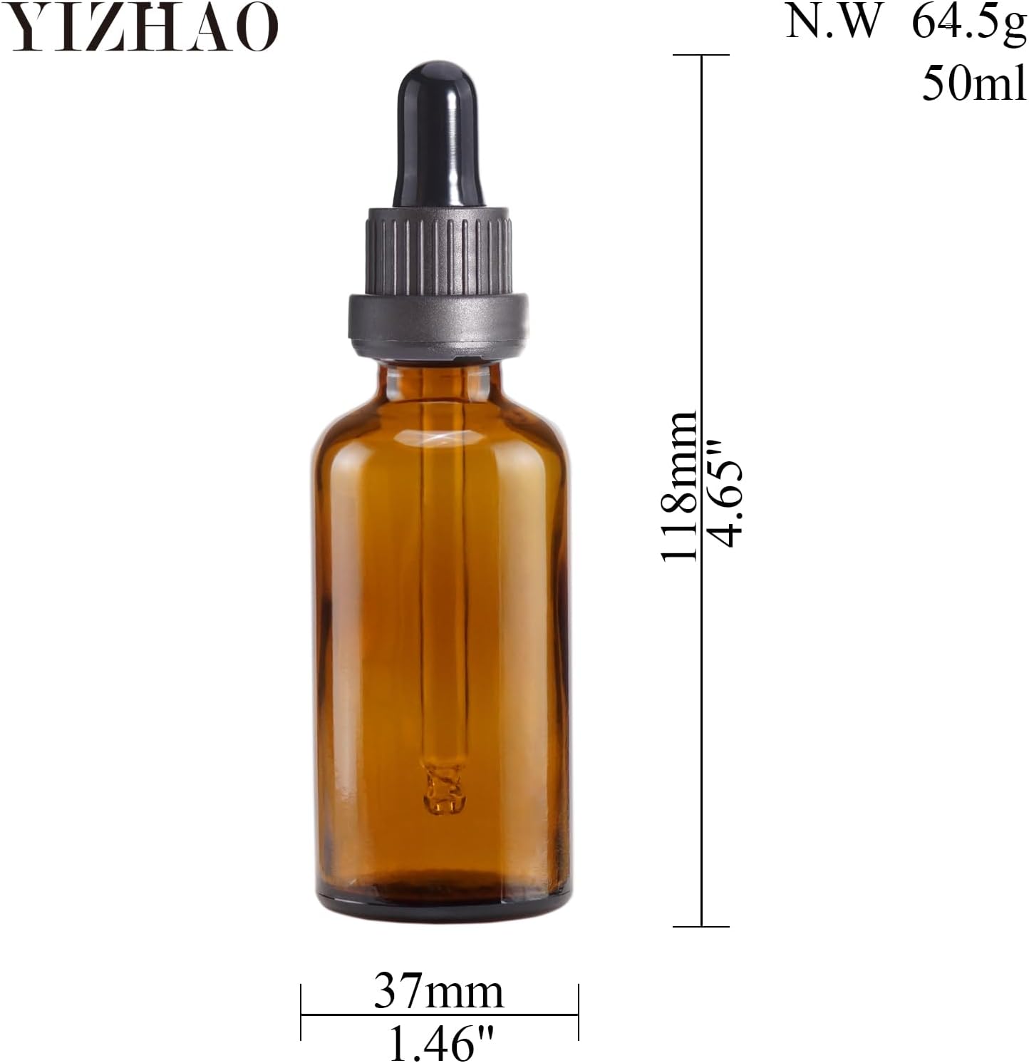 YIZHAO Amber Glass Dropper Bottle 2oz, Tincture Bottles with Glass Dropper, for Essential Oils, Aromatherapy, Cosmetic, Laboratory, Pharmacy, Liquids, Travel –12 Pcs