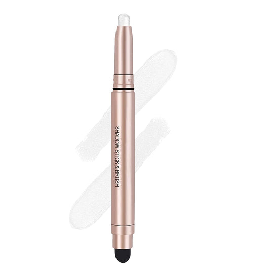 White Cream Eyeshadow Stick, Single Shimmer Eyeshadow Pencil, Waterproof Long Lasting Eye Shadow Stick Makeup, Hypoallergenic High Pigmented Eye Highlighter Pen Create Multi-Dimensional Eyes Look 01#