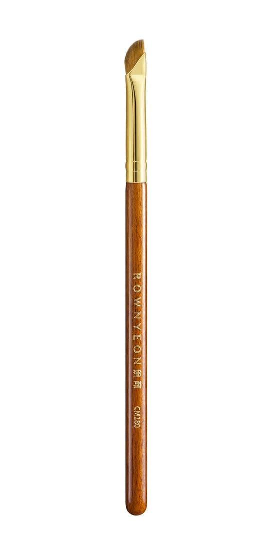 Desert Oak Series Angled Eyeliner Brush - Ultra-Fine Nylon Bristles for Razor-Sharp Gel/Liquid/Powder Lines, Anti-Smudge Design, Ebana Handle & Brass Ferrule (CM 180)
