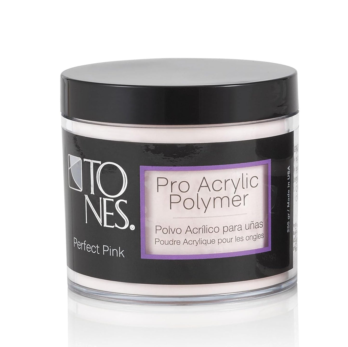 Tones Ultra Acrylic Powder | Perfect Pink | 8.5 Oz | Durable Retention | Silky Consistency | Crystal Clarity & Effortless Nail Sculpting Formula
