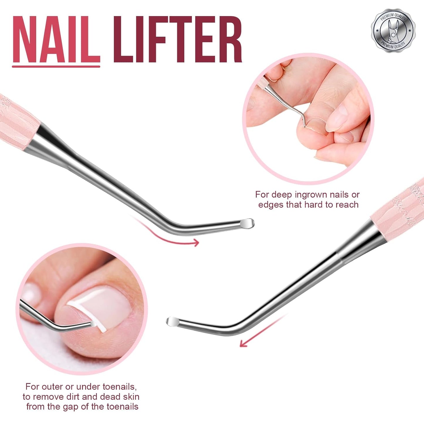 FANDAMEI Cuticle Kit, 4 PCS Nail Care Kit, Cuticle Trimmer, Cuticle Nippers, Ingrown Toenail Removal Kit, Cuticle Clippers, Cuticle Pusher, Nail Cuticle Trimmer, Manicure and Pedicure Kit, Nail Tools