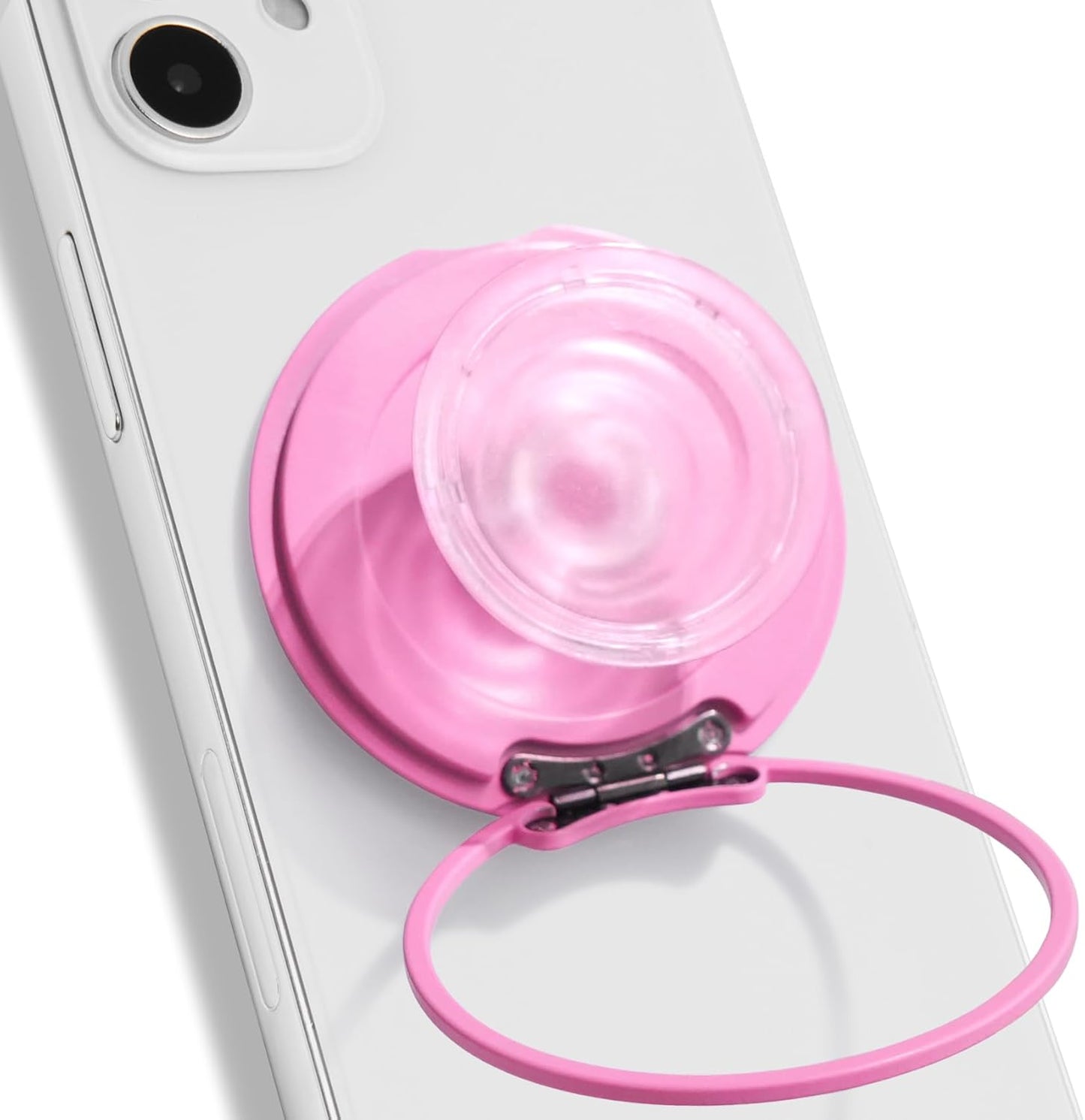 Compatible with Magsafe Ultra-Thin Collapsible Phone Grip – Sleek Magnetic Phone Holder for iPhone & Android, 360 Rotation, Wireless Charger Compatible, Durable & Portable (Pink)