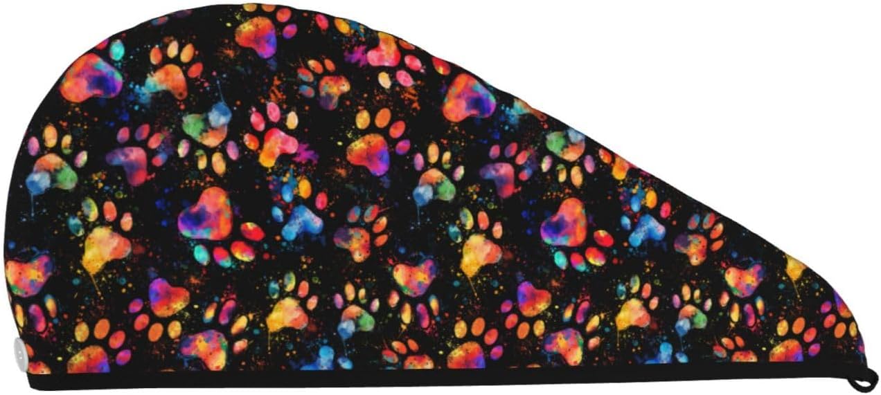 Paw Hair Towel Wrap, Absorbent Hair Drying Towel, Microfiber Hair Drying Cap Turban for Drying Curly Long Thick Hair