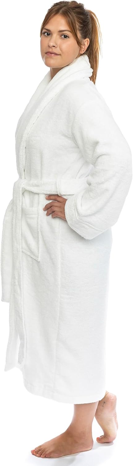 Classic Turkish Towels CTT Premium 100% Turkish Cotton Terry Cloth Bath Robe for Women & Men, Soft & Plush Long Unisex Robe