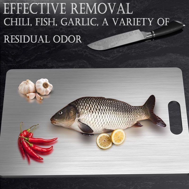 Titanium Cutting Board - 100% Pure Titanium Cutting Boards for Kitchen - Cutting Edge Hygiene & Durability, 1 Pack Double Sided Medical-grade Titanium Cutting Mat, Easy to Clean (18"L x 12"W)