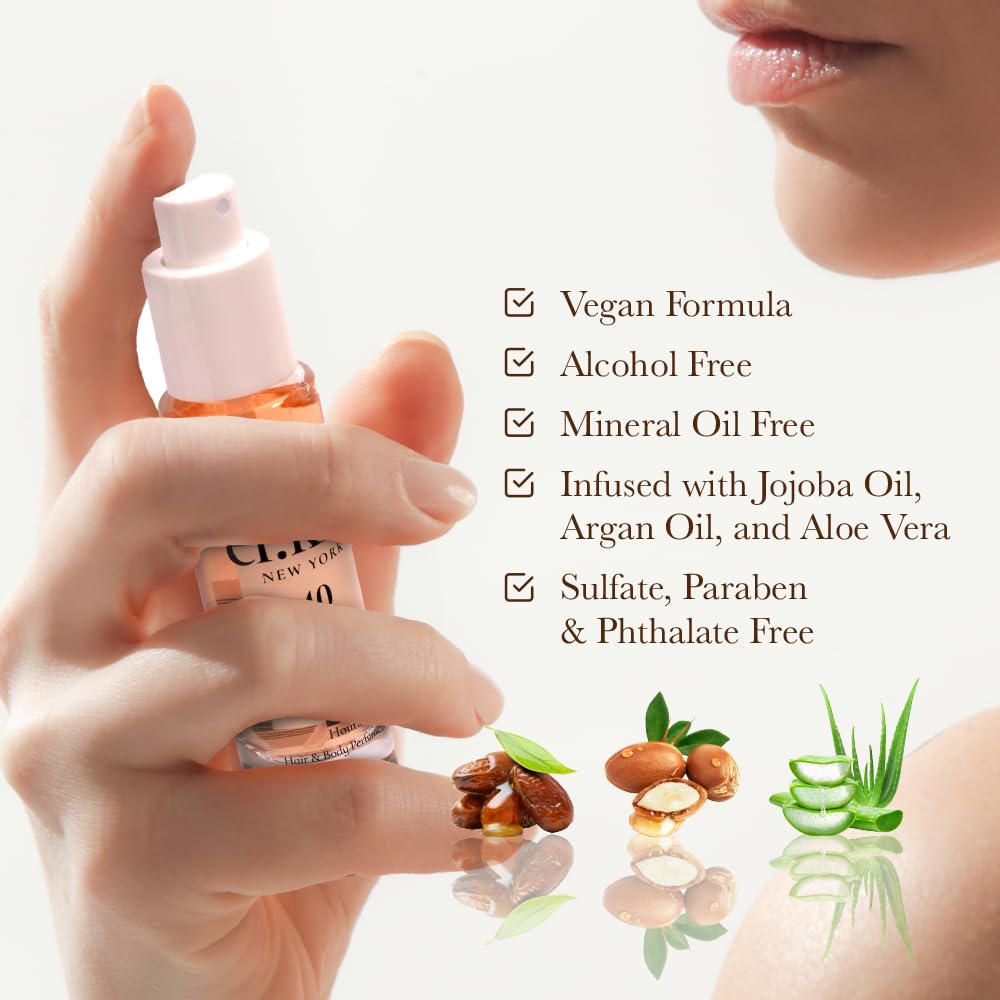 EL:KISS Hair Perfume & Body Mist, Peach & Wood Inspired by Tom F Bitter Peach, Eau de Toilette 30mL (1.01 Fl Oz), Hydrating & Long-Lasting, Alcohol & Mineral Oil-Free, Jojoba, Argan Oil & Aloe Vera