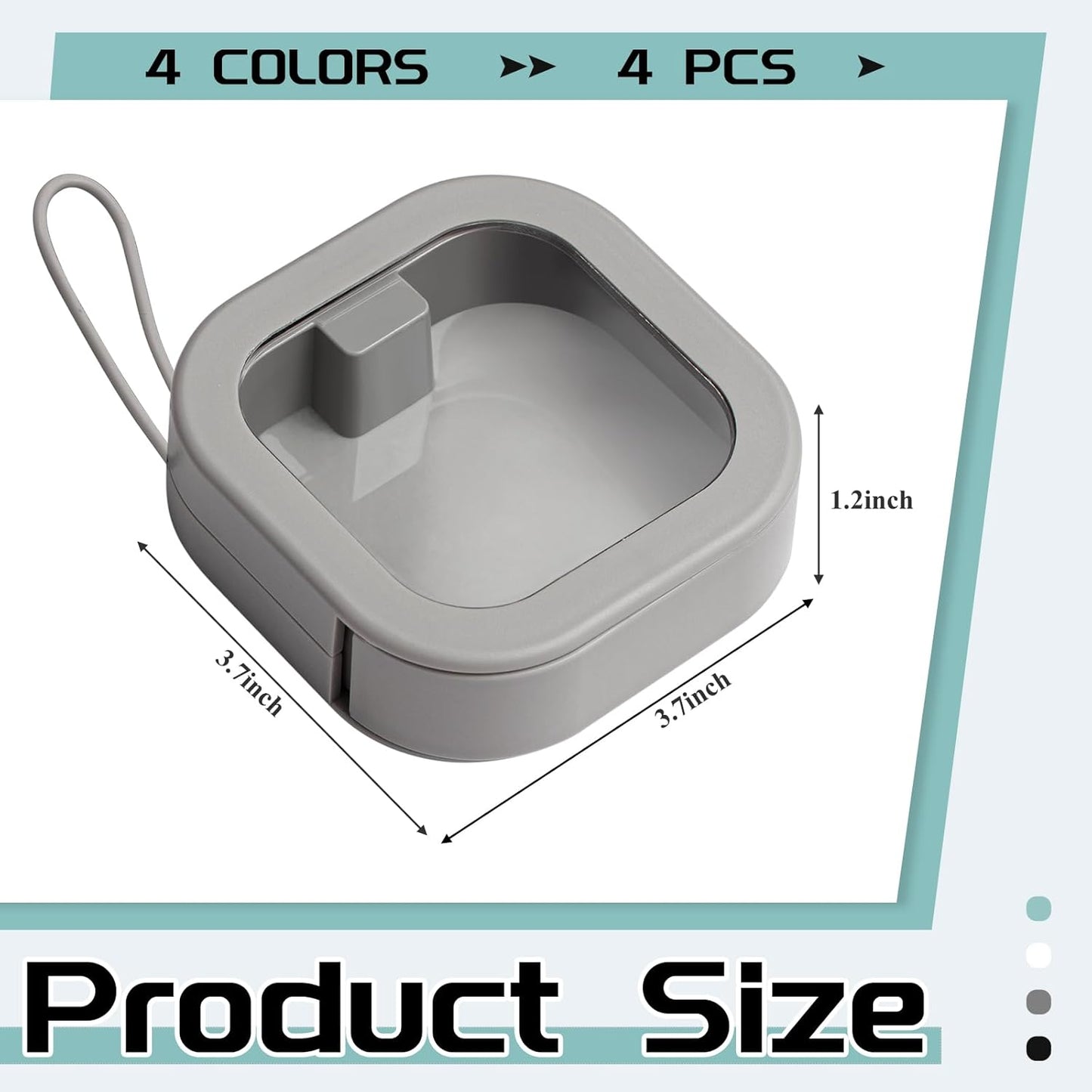 Kathfly 4 Pcs Assorted Colors Hair Tie Organizer Portable Hair Accessory Storage Containers Stackable Tie Bobby Pin Holder Home Cotton Swab Dispenser Accessories Jewelry Organizer Box