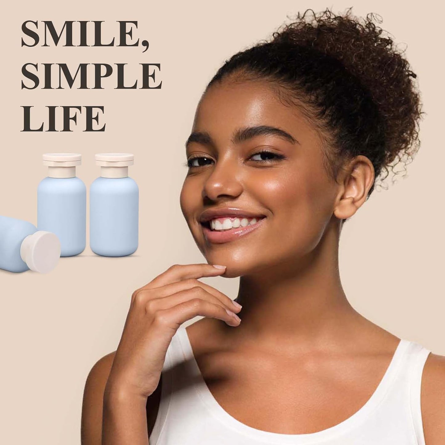 ASEVAT 3.4 oz Plastic Squeeze Bottle for Lotion, Plastic Empty Shampoo Conditioner Container, Plastic Travel Size Toiletries Bottles for Shampoo, Lotion, Cream and Liquids (3 Pcs)