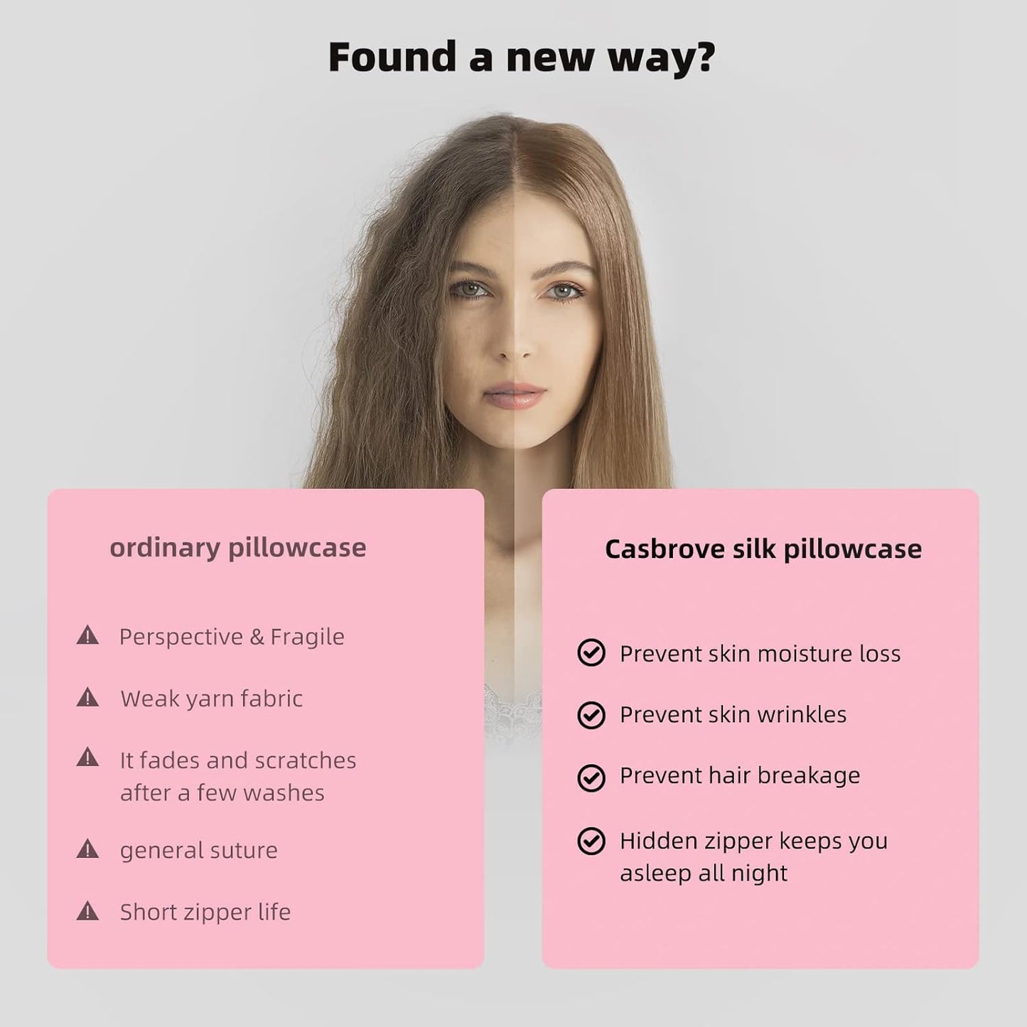 Silk Pillow Cases for Hair and Skin Mulberry Silk Pillow Cases Soft Breathable Both Sided Natural Silk Pillowcase with Zipper Beauty Sleep Silk Pillow Cases 1 Pack for Gift (Standard, Black)