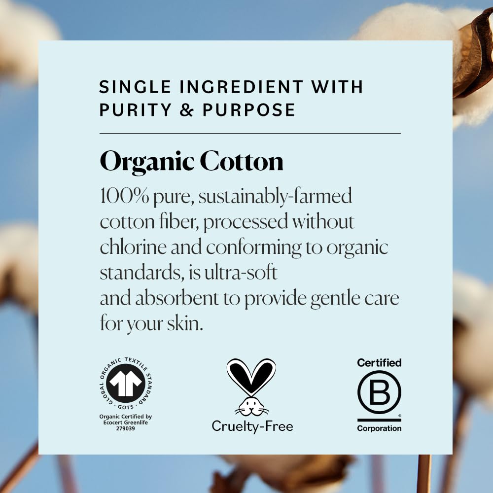 Sky Organics Organic Baby Cotton Swabs for Baby, 100% Pure Organic Cotton, GOTS Certified Organic Cotton, 60 Count