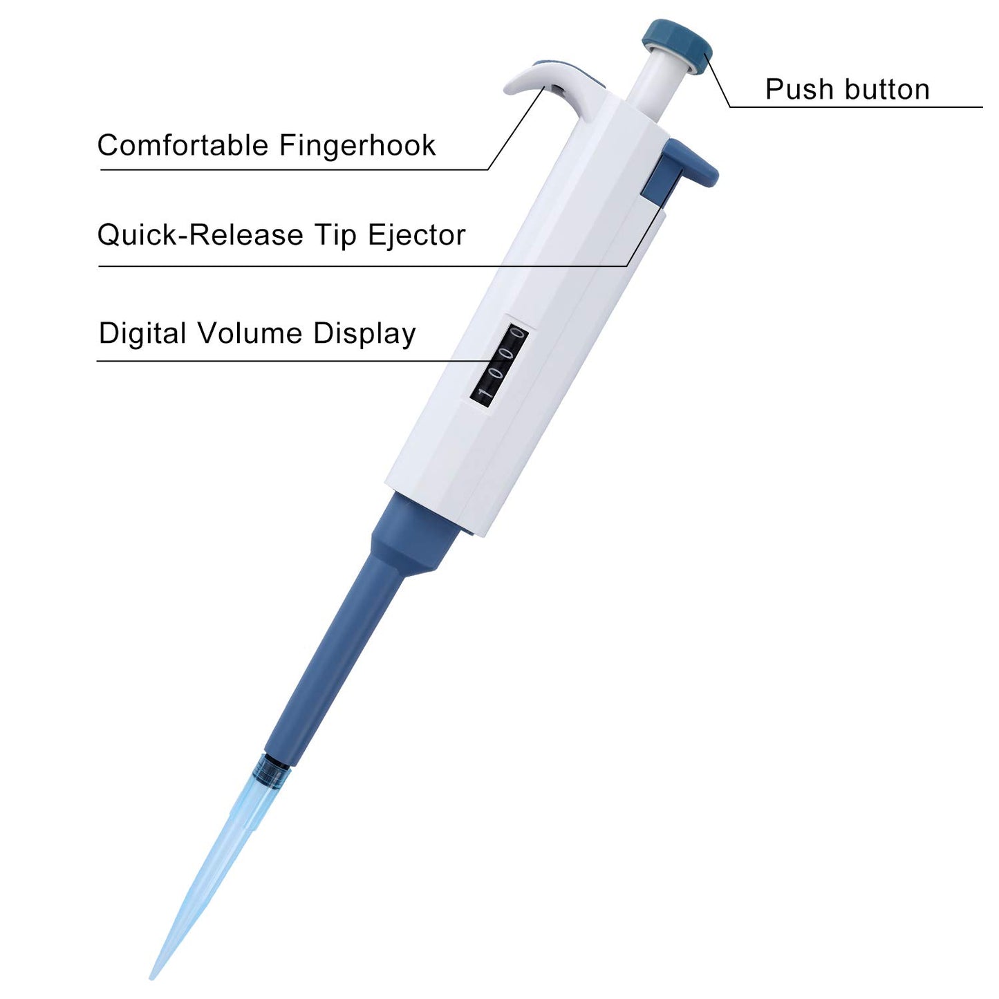 Micropipette Pipettor 20-200ul Single-Channel Adjustable Variable Volume High Accurate Pipette for Laboratory