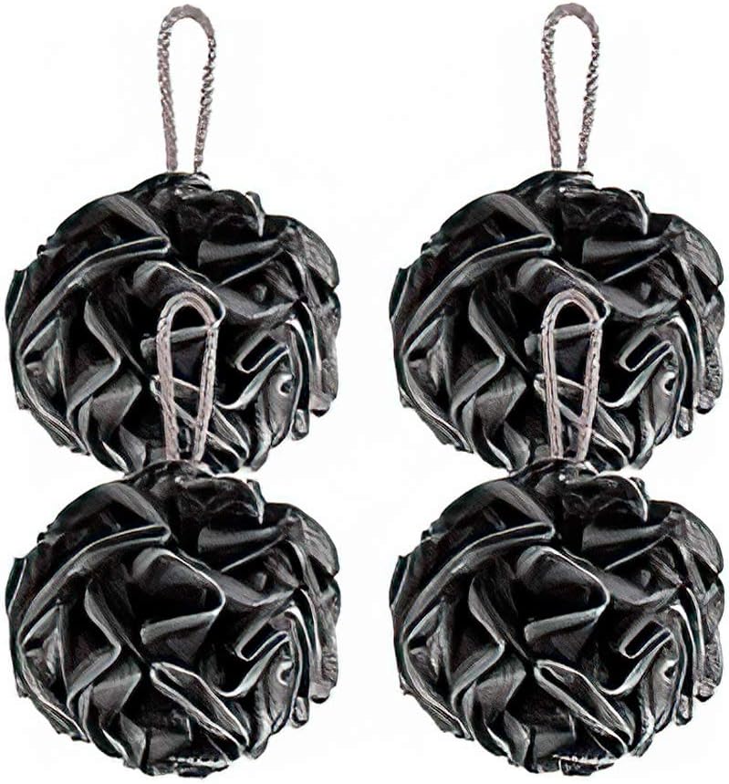 Loofah Bath Sponge, Novosun Soft Shower Sponge Set Extra Large Mesh Pouf Scrubber for Men and Women Exfoliate,Wash Sponge,Cleanse,Soothe Skin Pack of 4, XL 75g