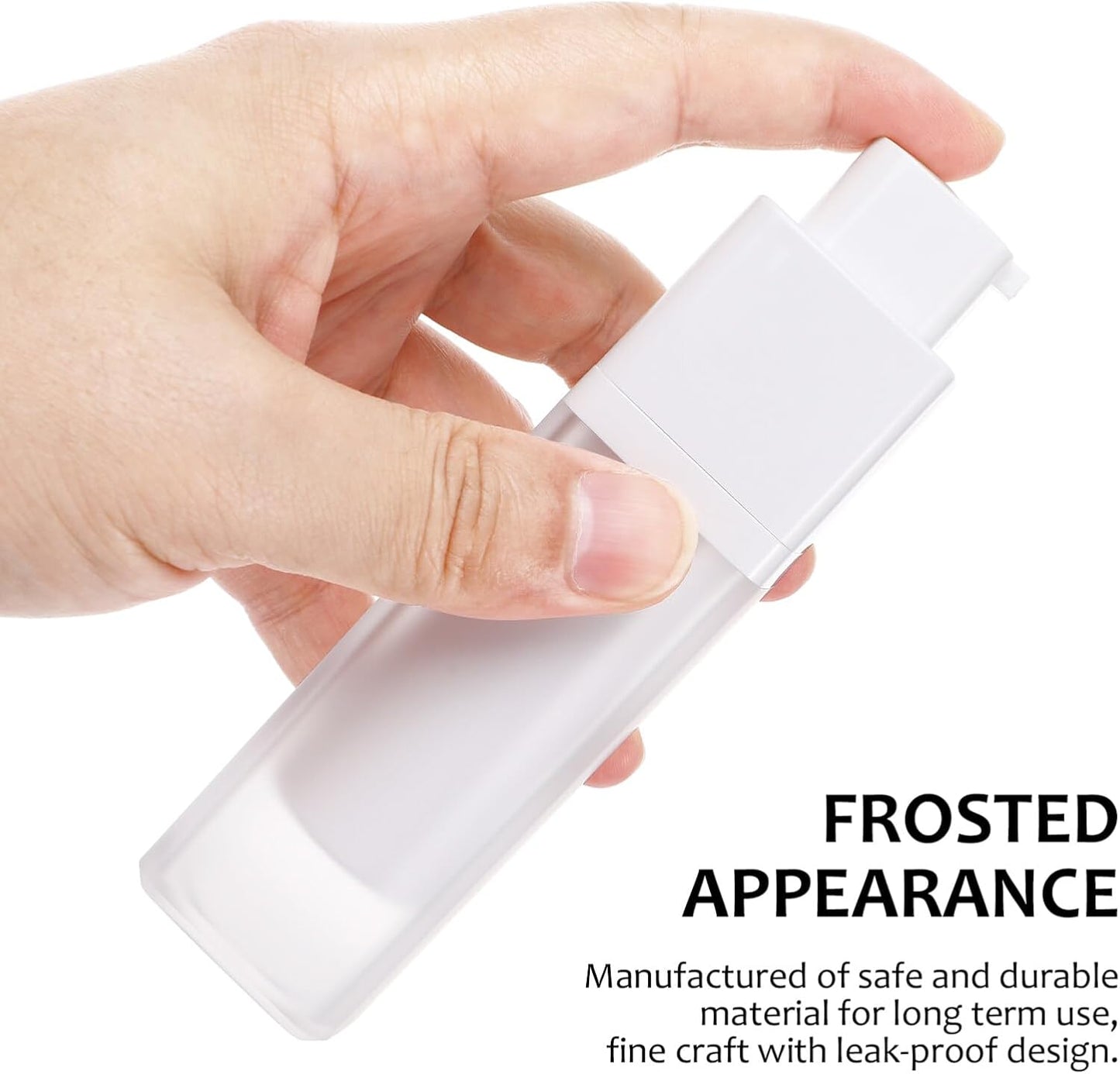 Beaupretty Frosted Travel Pump Bottle Set - 3Pcs Refillable Airless Cosmetic Dispensers for Lotion Shampoo and Body Wash - Portable Leak-Proof Design (4.88 X 1.41 Inch) (Pack of 2)