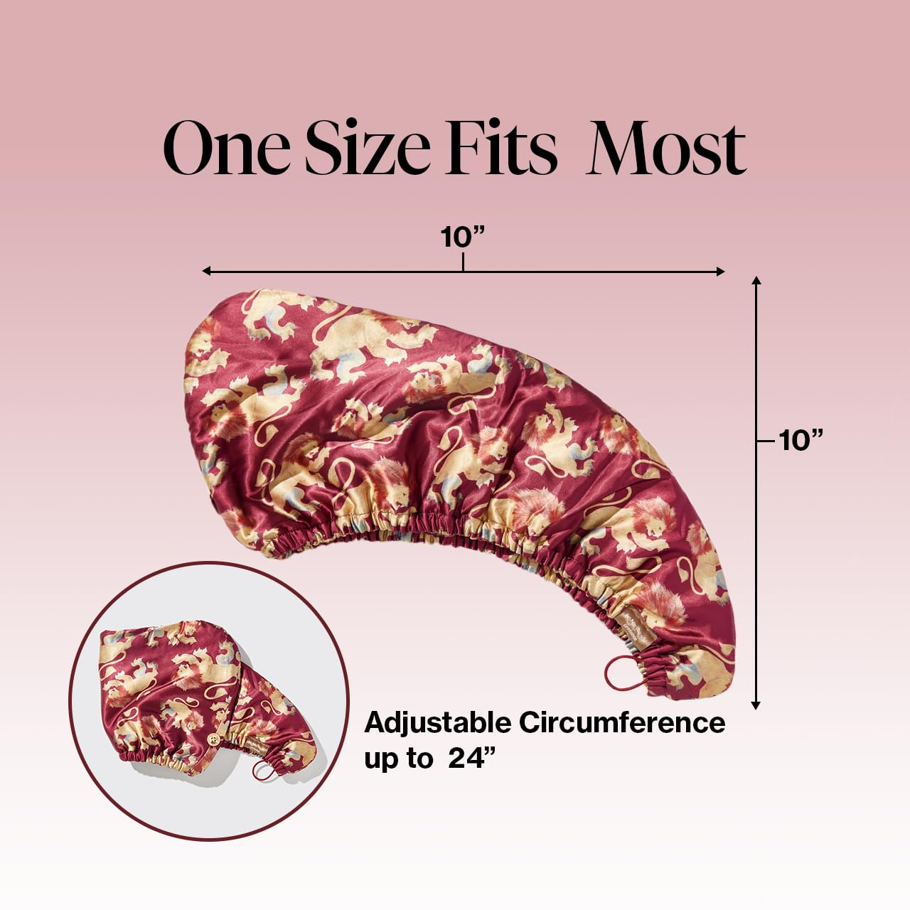 Kitsch Harry Potter x Satin Microfiber Hair Towel Wrap for Women - Super Absorbent, Quick Dry, Anti-Frizz, for Long & Short Hairs, Turbans for Women, Hair Wrap - Gryffindor