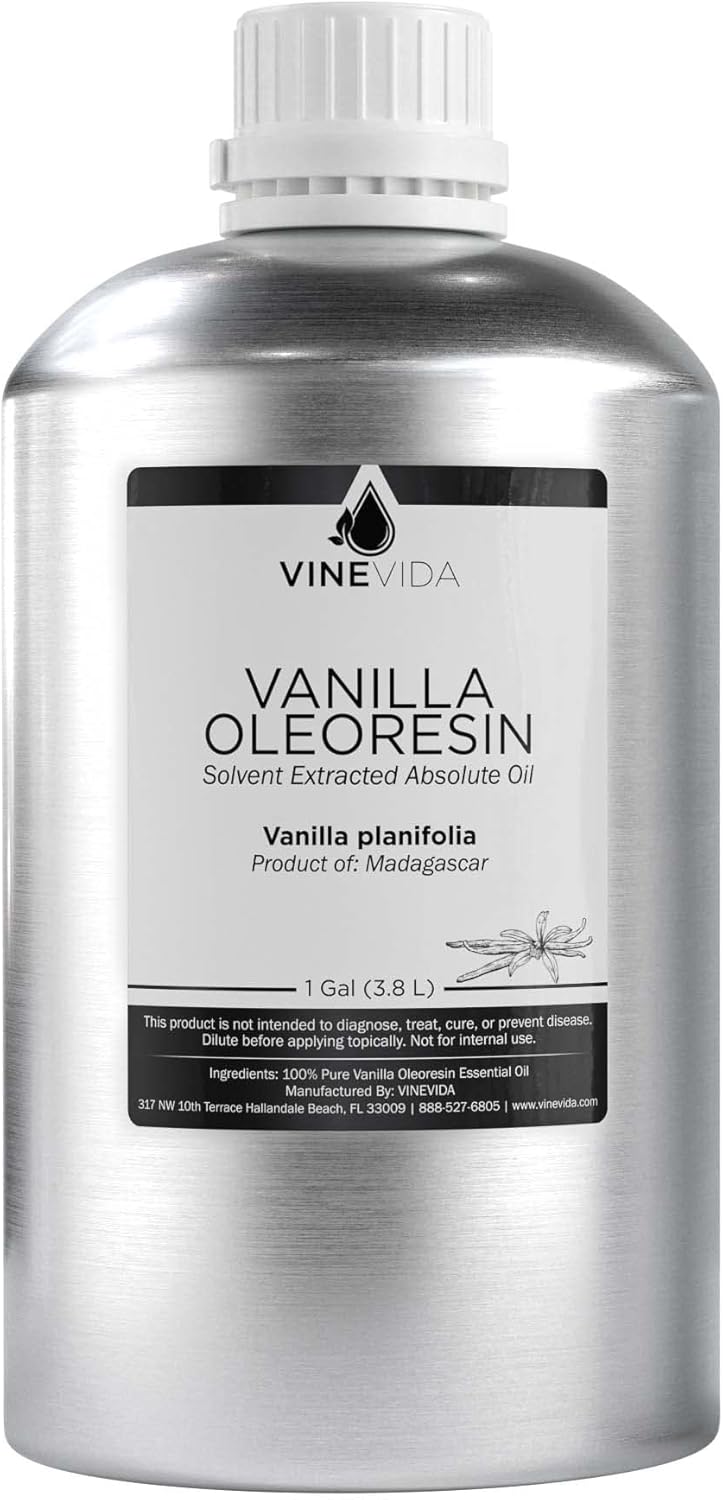 VINEVIDA Vanilla Oleoresin Essential Oil - Gallon Undiluted Vanilla Oil Bulk for Soap Making, Candle Scents, DIY Projects - 8 lbs