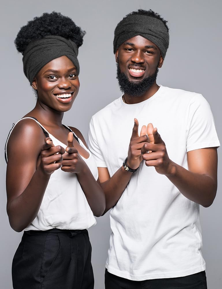 Satin Lined Open Turban Headband Mens Sweatband Sports Headband for Running,Cycling,Basketball,Yoga,Fitness Workout Stretchy Unisex Hairband